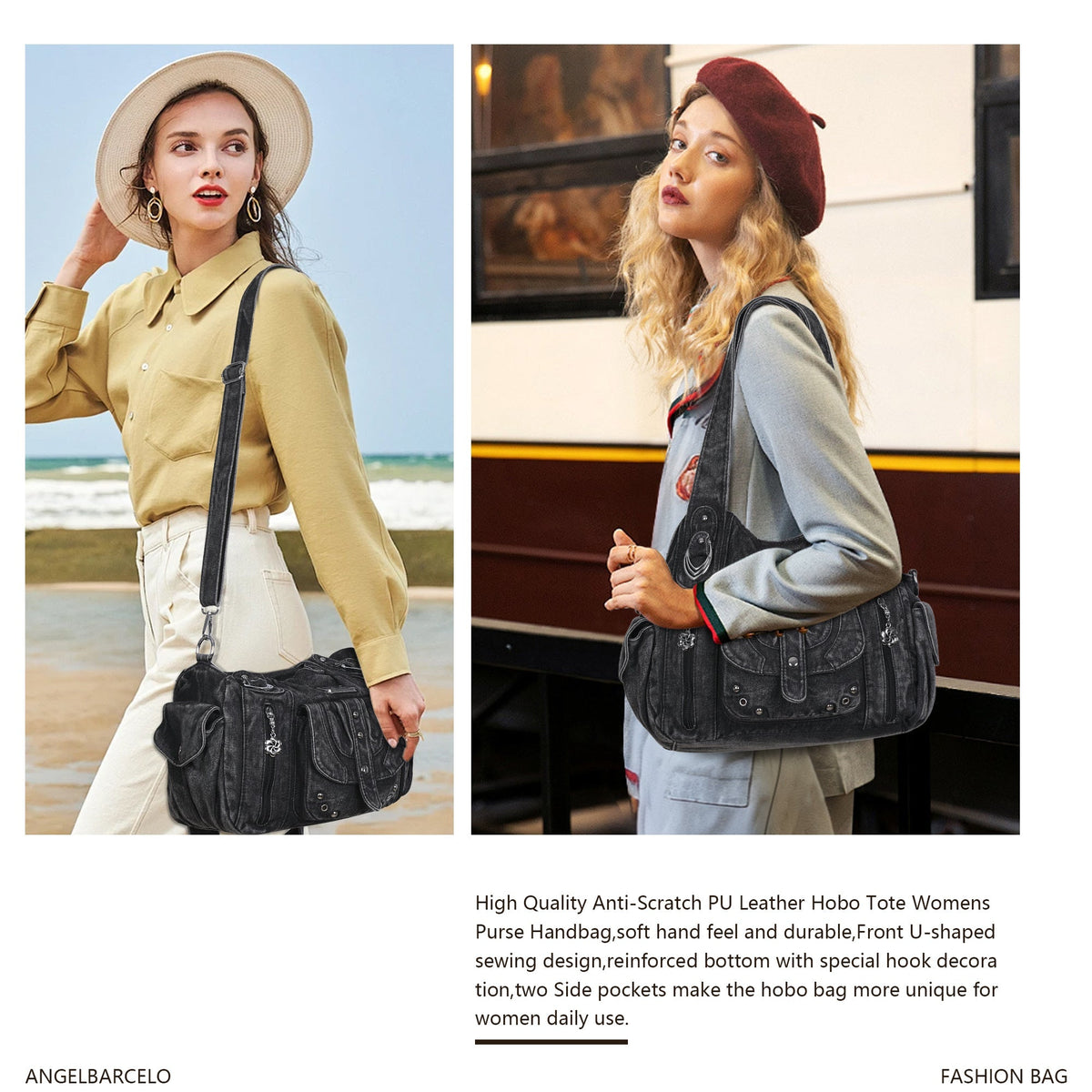 Classic Denim Purses with Metal Hardware