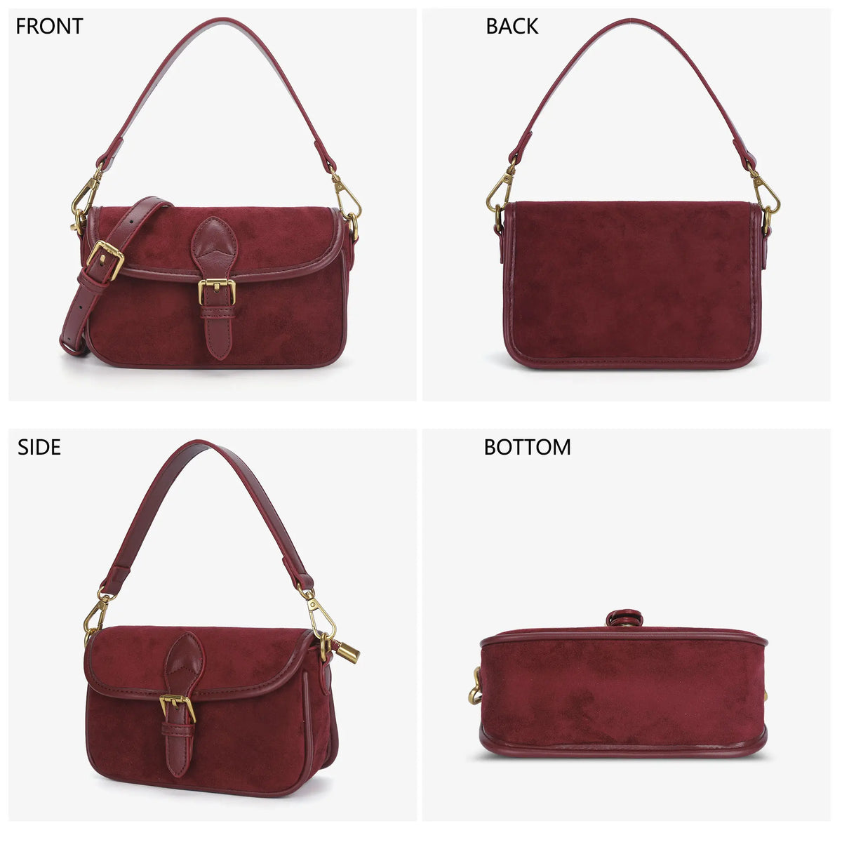Suede Multi-Color Mini Shoulder Bag