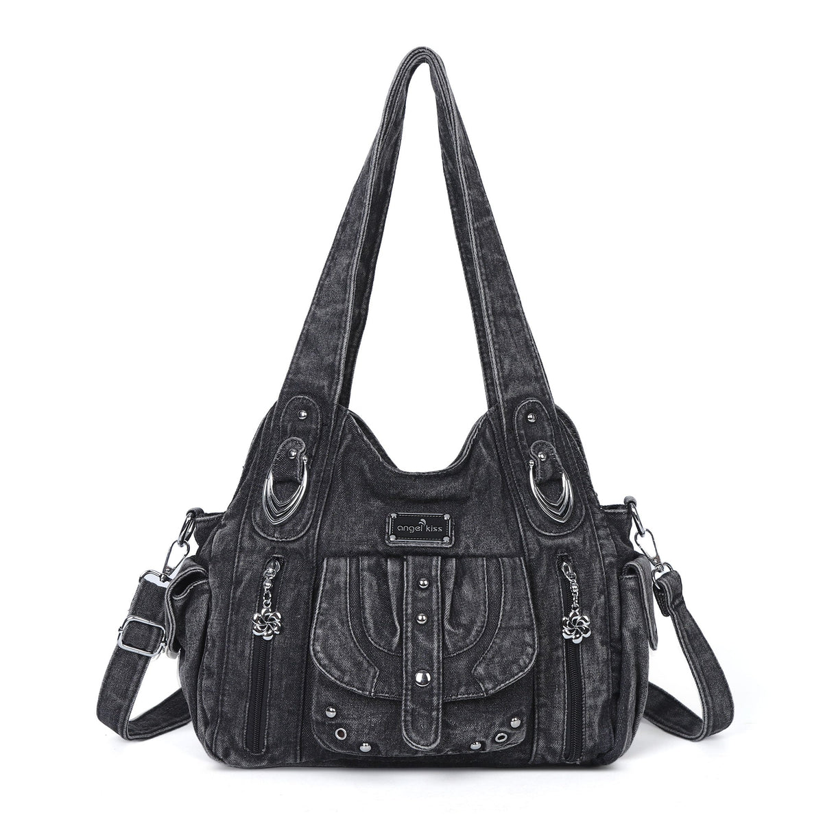 Classic Denim Purses  with Metal Hardware