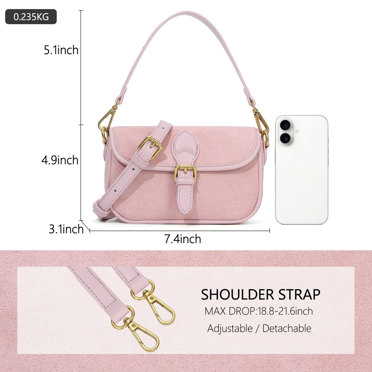 Suede Multi-Color Mini Shoulder Bag